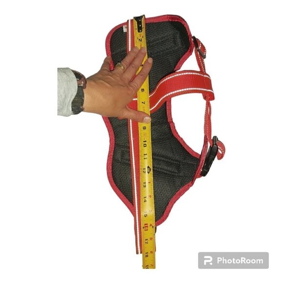 XL Service Dog Red And White Plaid Dog Harness With Buckle Closure - Picture 5 of 7